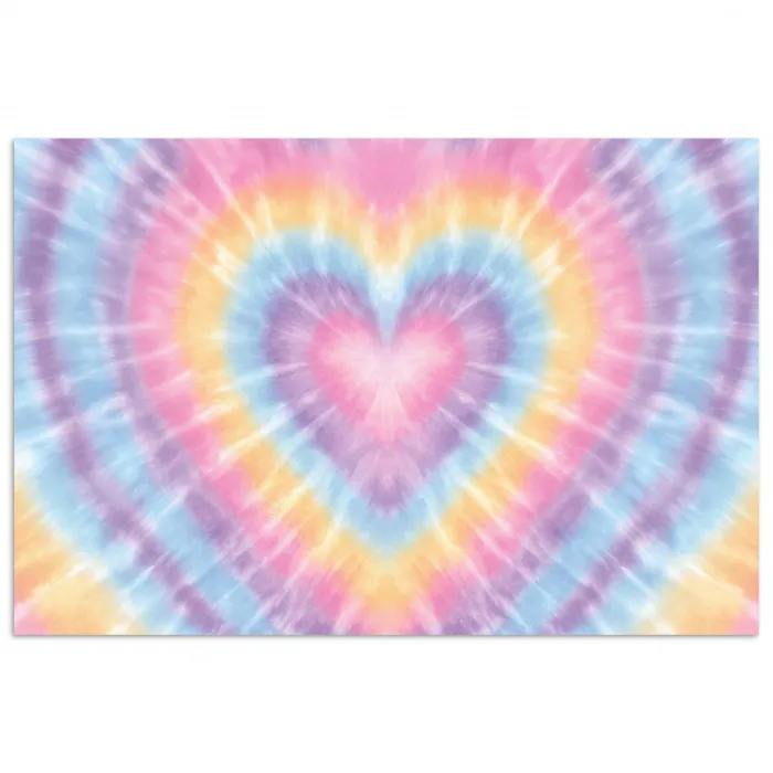 Hartvorm - Pastelkleuren - Tie Dye poster papier klein -3d