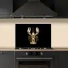 Kreeft - Goud - Textuur - Zwart keuken achterwand spatscherm klein -sfeer1