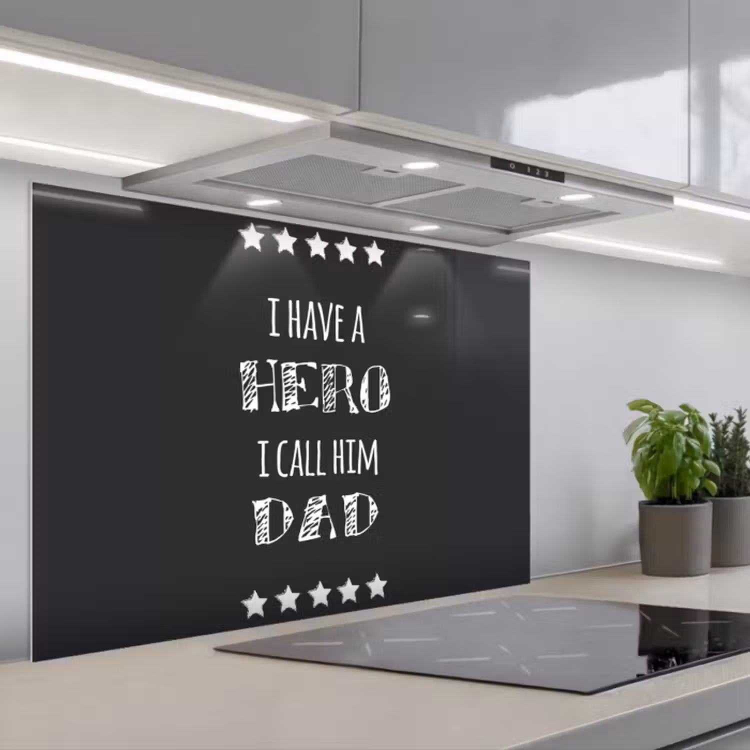 Spatscherm keuken - Spreuken - I have a hero I call him dad - Quotes - Vader