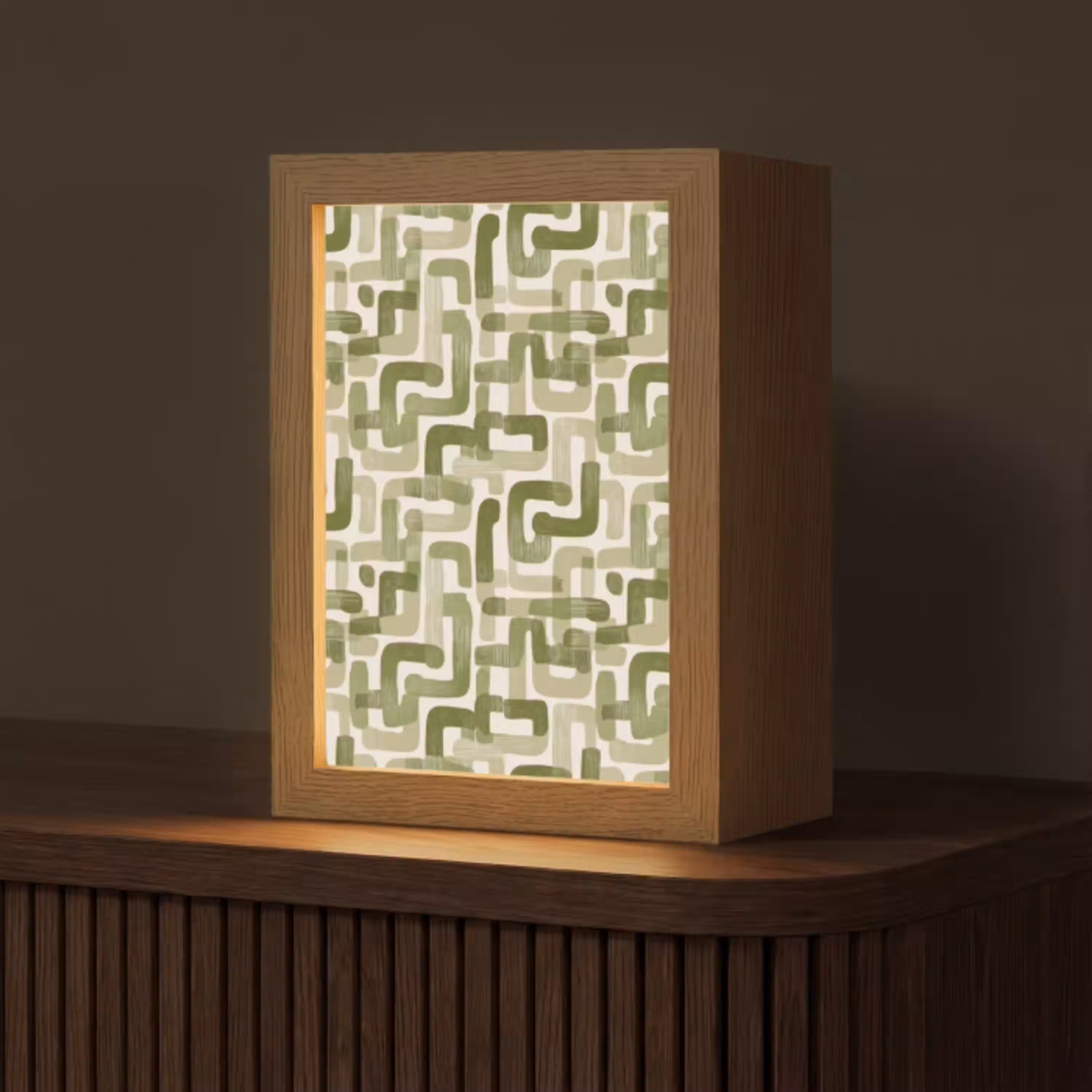 Modern - Grafisch - Groen Light Box met kabel (Tafellamp) klein 925 -z3d_website
