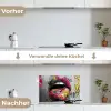 Lippen - Graffiti - Expressief keuken achterwand spatscherm klein -voor_na_DE