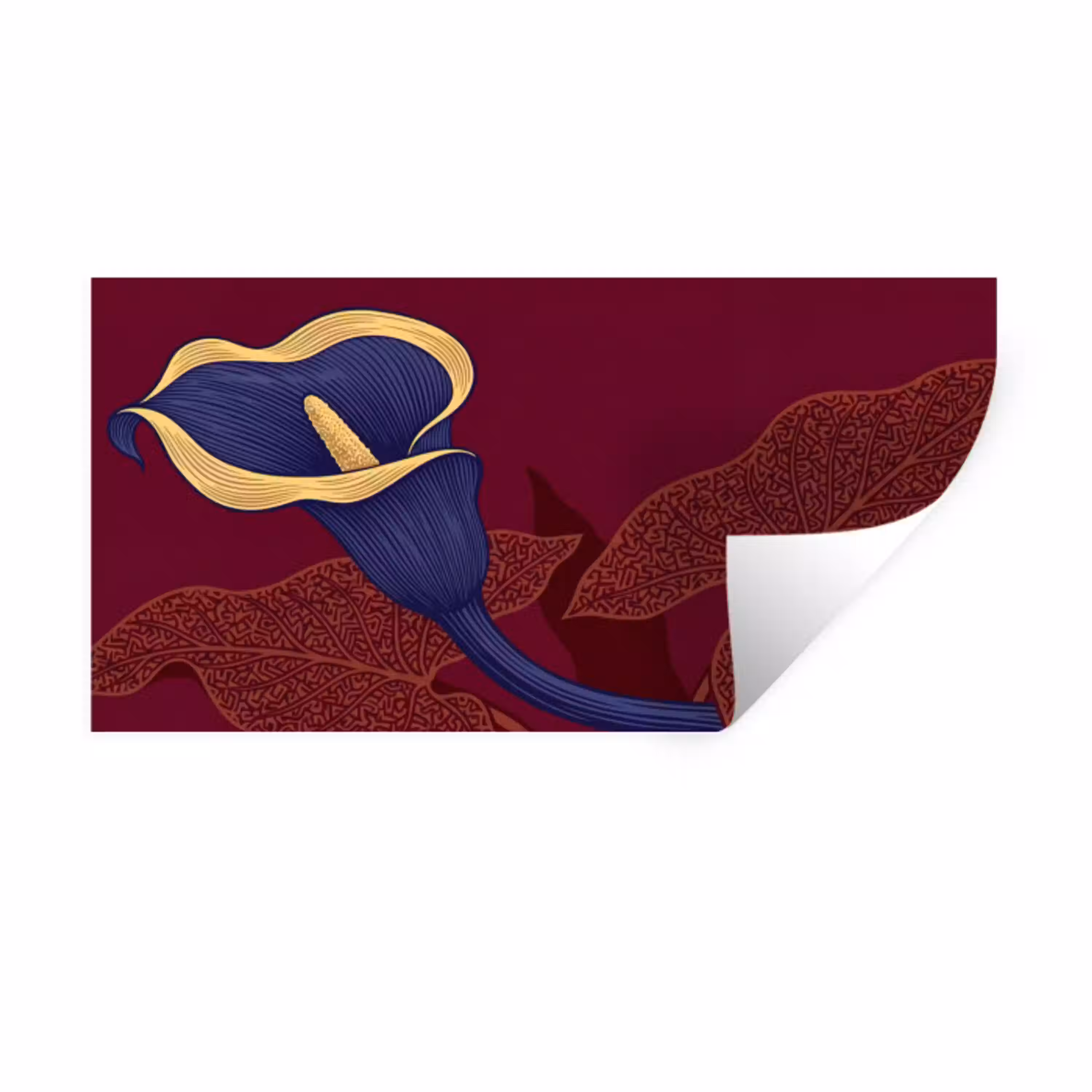 Bloemen - Modern - Paars Muursticker klein -3d