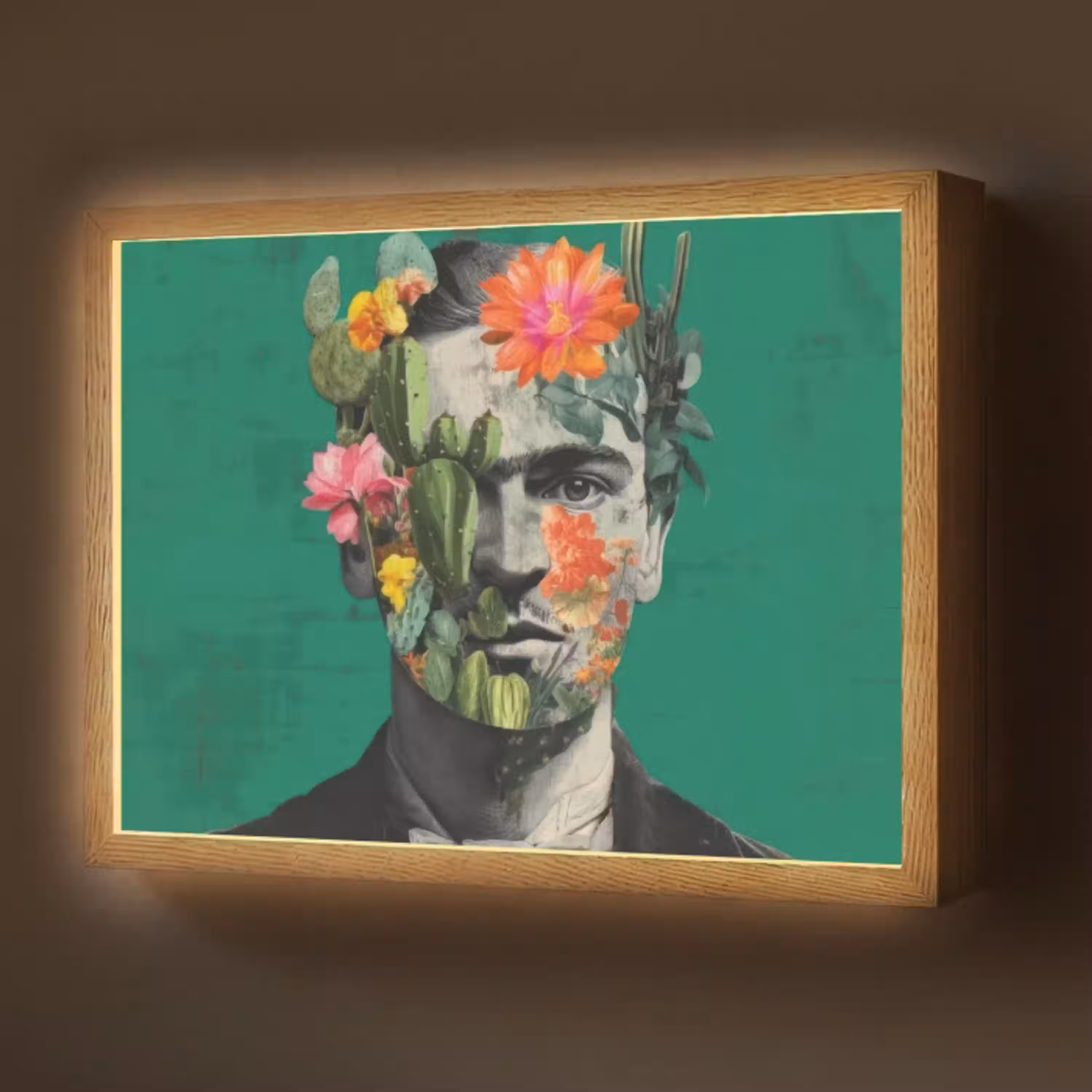 Man - Planten - Groen Light Box met batterij (Wandlamp) middel -z3d_website