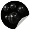 Discoballen - Minimalistisch - Zwart Wandcirkel behangsticker klein -3d
