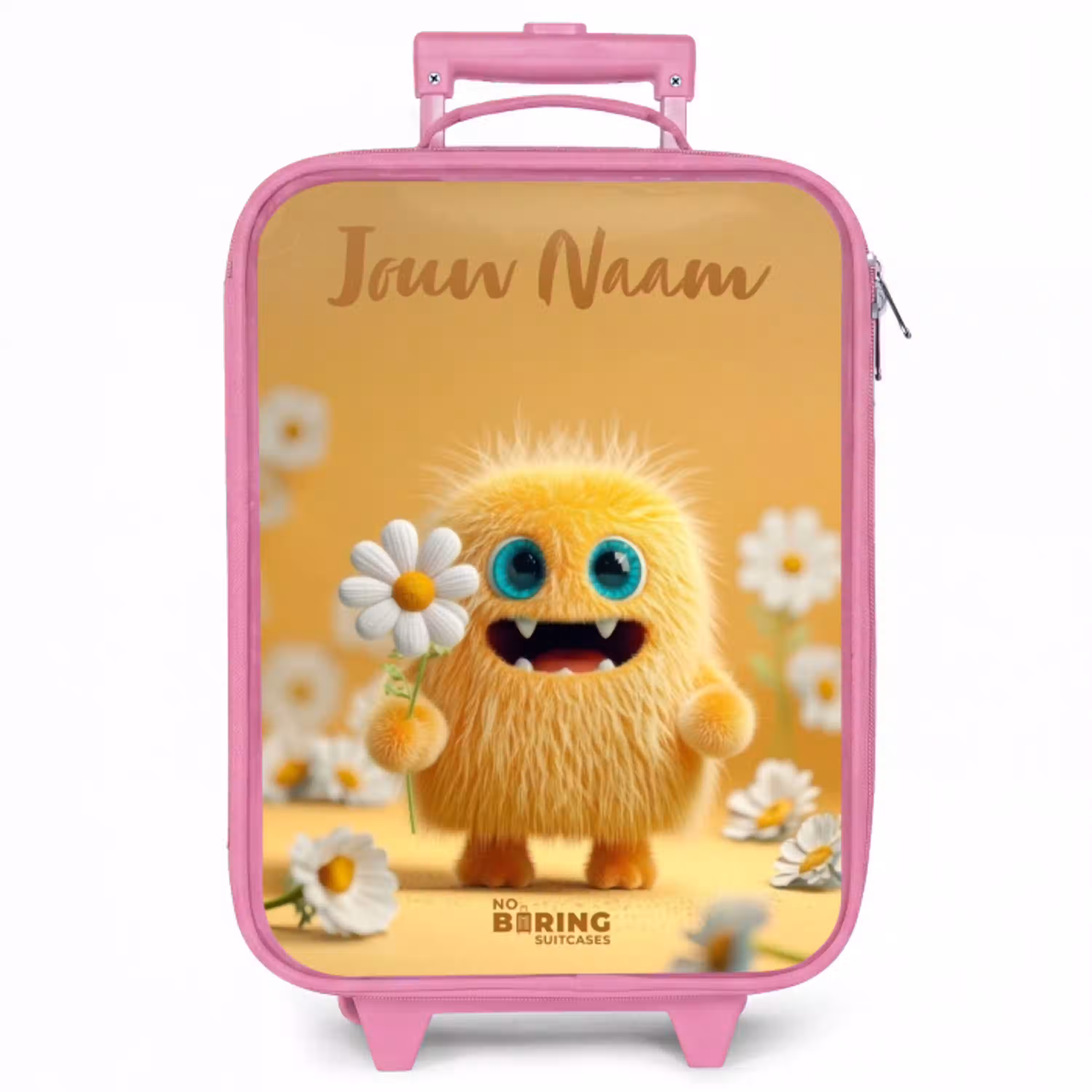 Monster - Wezen - Bloem - Geel Kinderkoffer - Roze klein -zzz_website3d