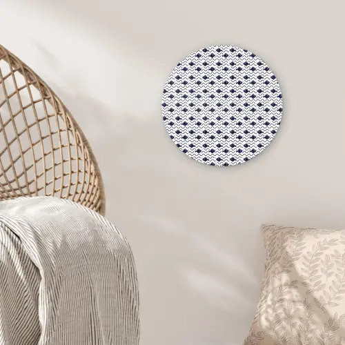Oceaan - Visachtig - Blauw - Wit Wandcirkel plexiglas klein 852 -sfeer5