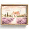 Lavendelveld - Huis - Paars Dienblad Rechthoek middel -z3d_shopping