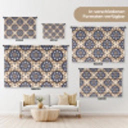 Floraal - Ornament - Blauw Wandkleed katoen klein 269 -tsfeer8_DE