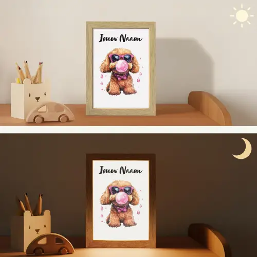 Hond - Roze - Kauwgom Light Box met kabel (Kinderlampje) klein -sfeer3_kind