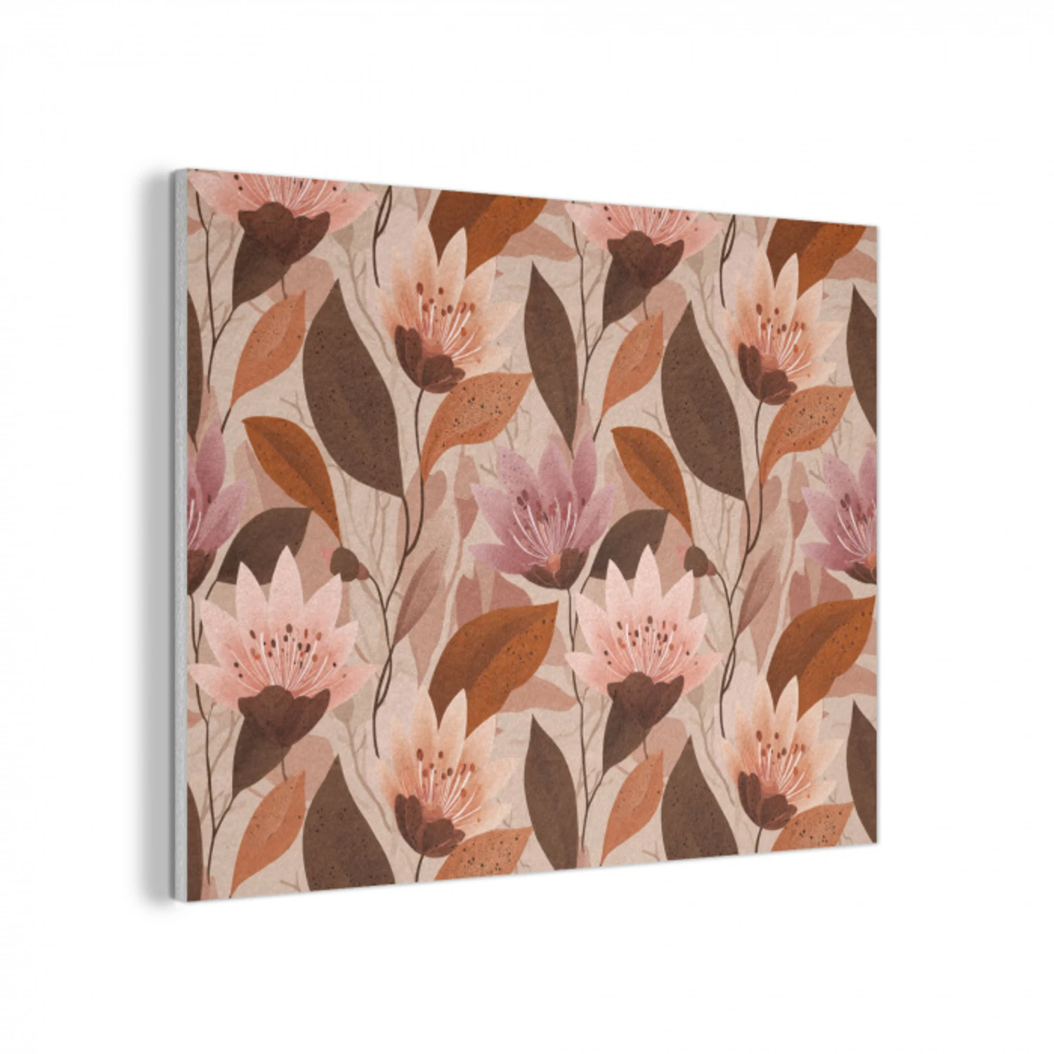 Bloemen - Bladeren - Bruin PET vilt klein 837 -3d
