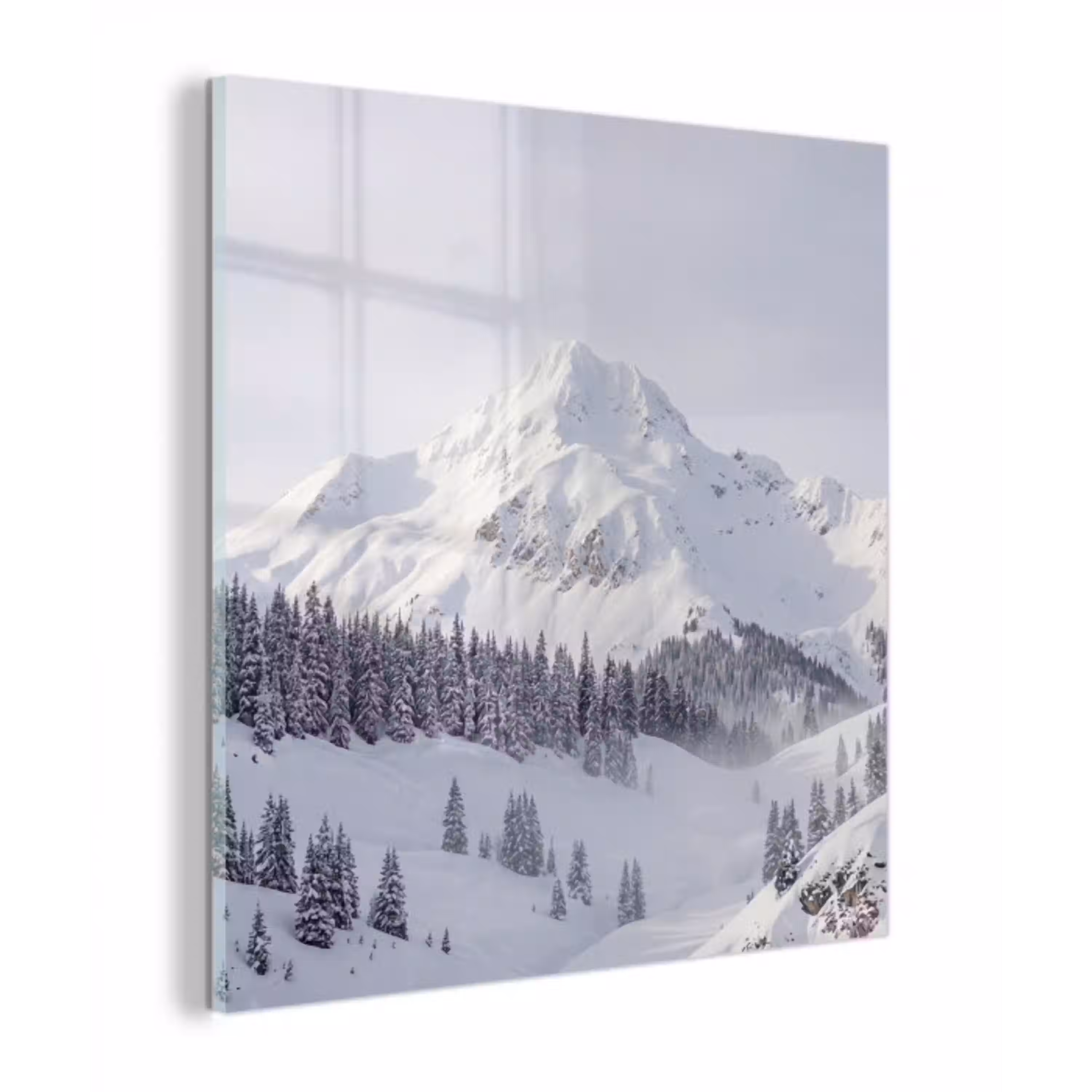 Berg - Sneeuw - Winter - Natuur - Wit plexiglas 5mm klein -z3d