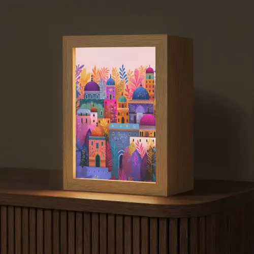 Kleurrijk paradijs - Levendig - Islamitisch Light Box met kabel (Tafellamp) klein -z3d_website