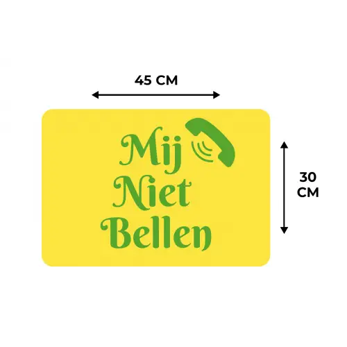 Mij niet bellen - Telefoon - Geel Placemat vinyl groot -specs