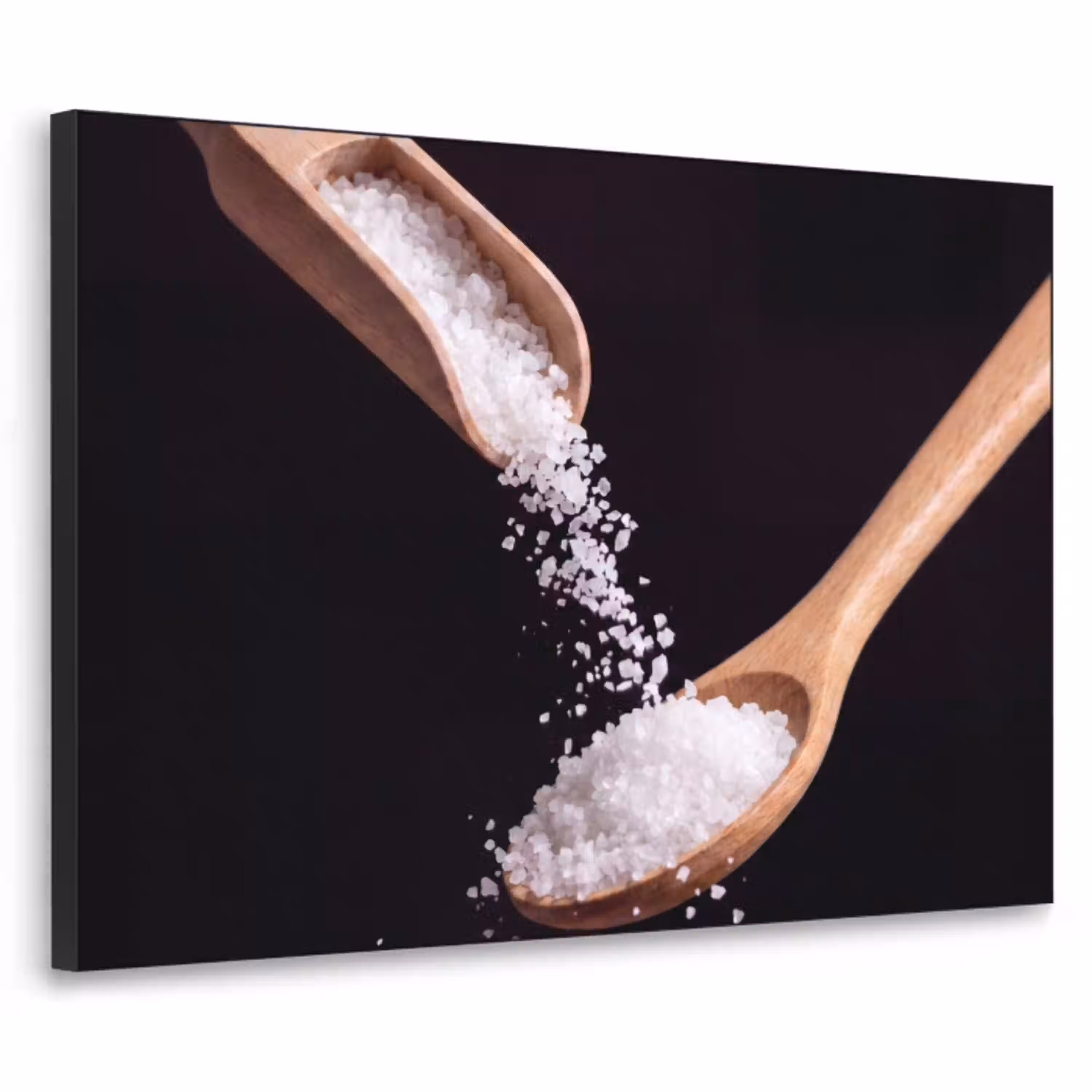 Eten - Zout - Hout Textielframe zwart klein -3d