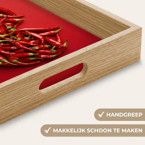Pepers - Rood - Hart Dienblad Rechthoek middel -USP_HandgreepNL