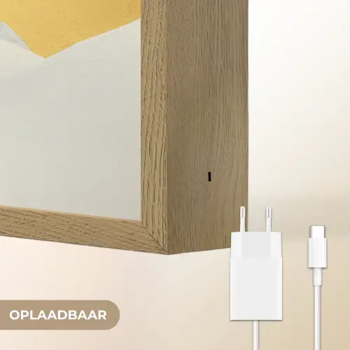 Wolf - Bergen - Maan - Zwart Light Box met batterij (Wandlamp) middel -USP_websiteoplaadbaarNL
