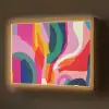 Vormen - Golvend - Abstract - Felroze Light Box met batterij (Wandlamp) middel -z3d_website