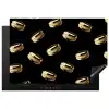 Macarons - Patroon - Goud - Zwart Inductie beschermer vinyl 3mm klein -3d