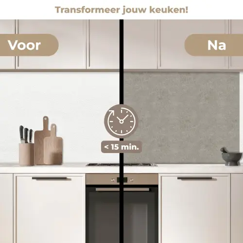 Beton - Grijs - Patronen - Industrieel keuken achterwand 2 middel 871 -voor-na2_NL