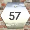 Aquarelachtergrond - Traditioneel Naambord Hexagon klein -sfeer2