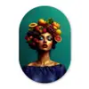 Vrouw - Hoodtooi - Tropisch - Fruit - Druiven Wandcirkel Ovaal Forex klein -3d