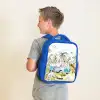 Busje met dino's Kinderrugzak - Blauw middel -sfeer2