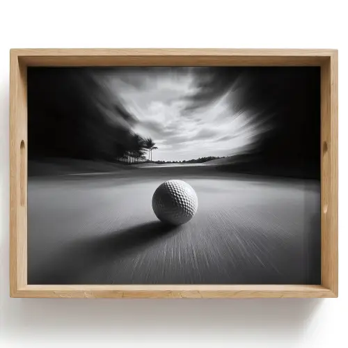 Golfbal - Wazig - Zwart Dienblad Rechthoek middel -z3d_shopping