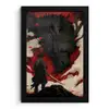 Krijger - Draak - Zwart - Rood - Rook fotolijst zwart zonder passe partout klein -3d
