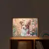 Hond - Bloemen - Roze Light Box met batterij (Wandlamp kind) middel -sfeer1_kind