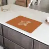 Sinaasappel - Getekend - Bladeren - Bruin Inductie beschermer vinyl 3mm klein -sfeer8