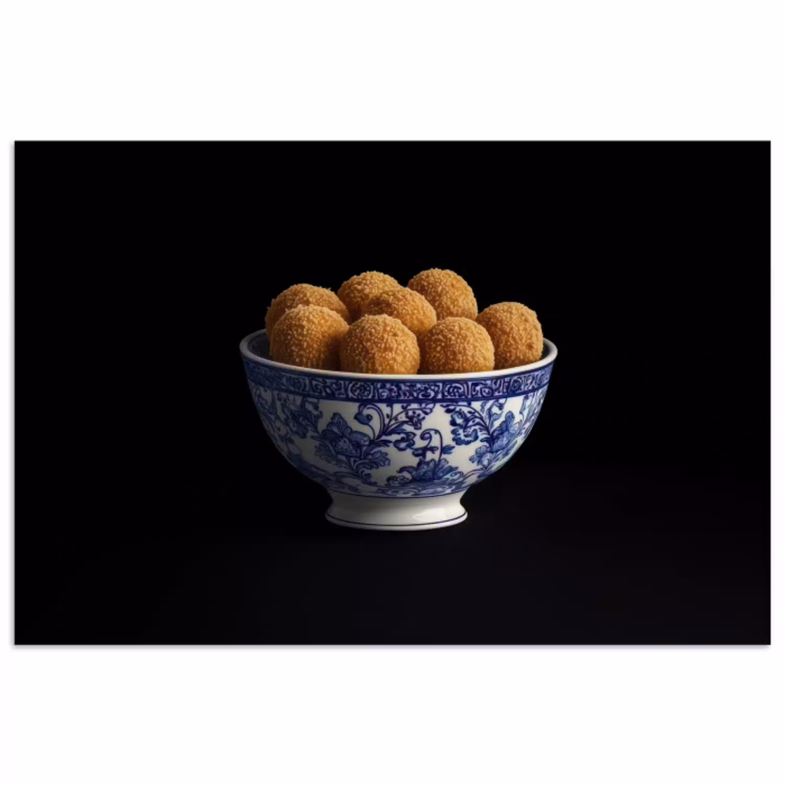 Delfts blauw - Bitterballen - Holland - Schaal poster papier klein -3d