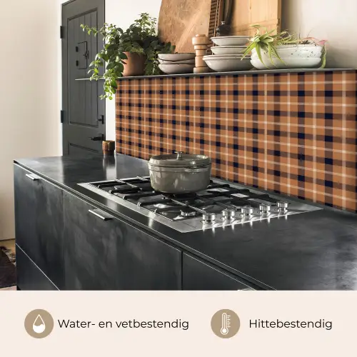 Plaid - Patroon - Vierkant - Bruin keuken achterwand 2 middel 871 -usp_NL