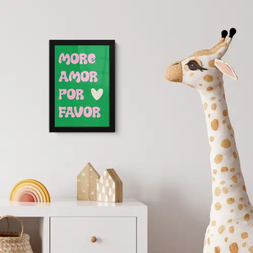 Amor - Valentijn - Groen - Tekst fotolijst zwart zonder passe partout klein -usfeer4_kinderkamer