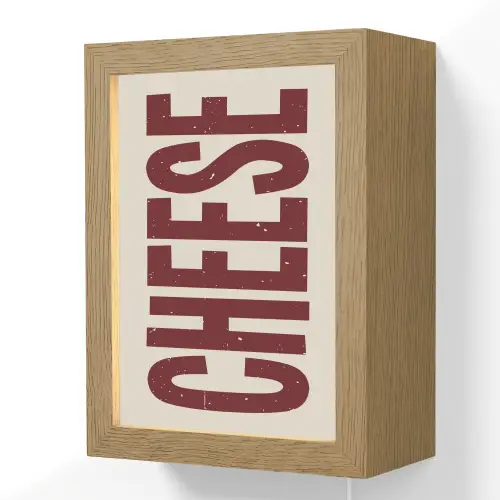 Vintage - Rood - Decoratie - Japandi Light Box met kabel (Wandlamp) klein -3d