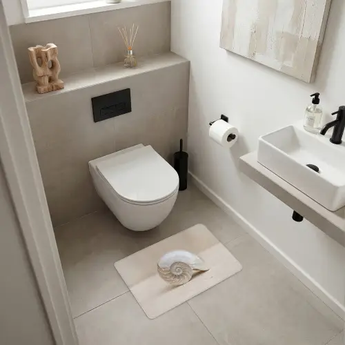 Schelp - Spiraal - Beige WCmat klein -sfeer1