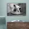 Varken - Schattig - Spaghetti - Zwart wit - Dier canvas 2cm klein -sfeer4