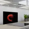 Garnaal - Rood - Dieren keuken achterwand spatscherm klein -3d_schuin
