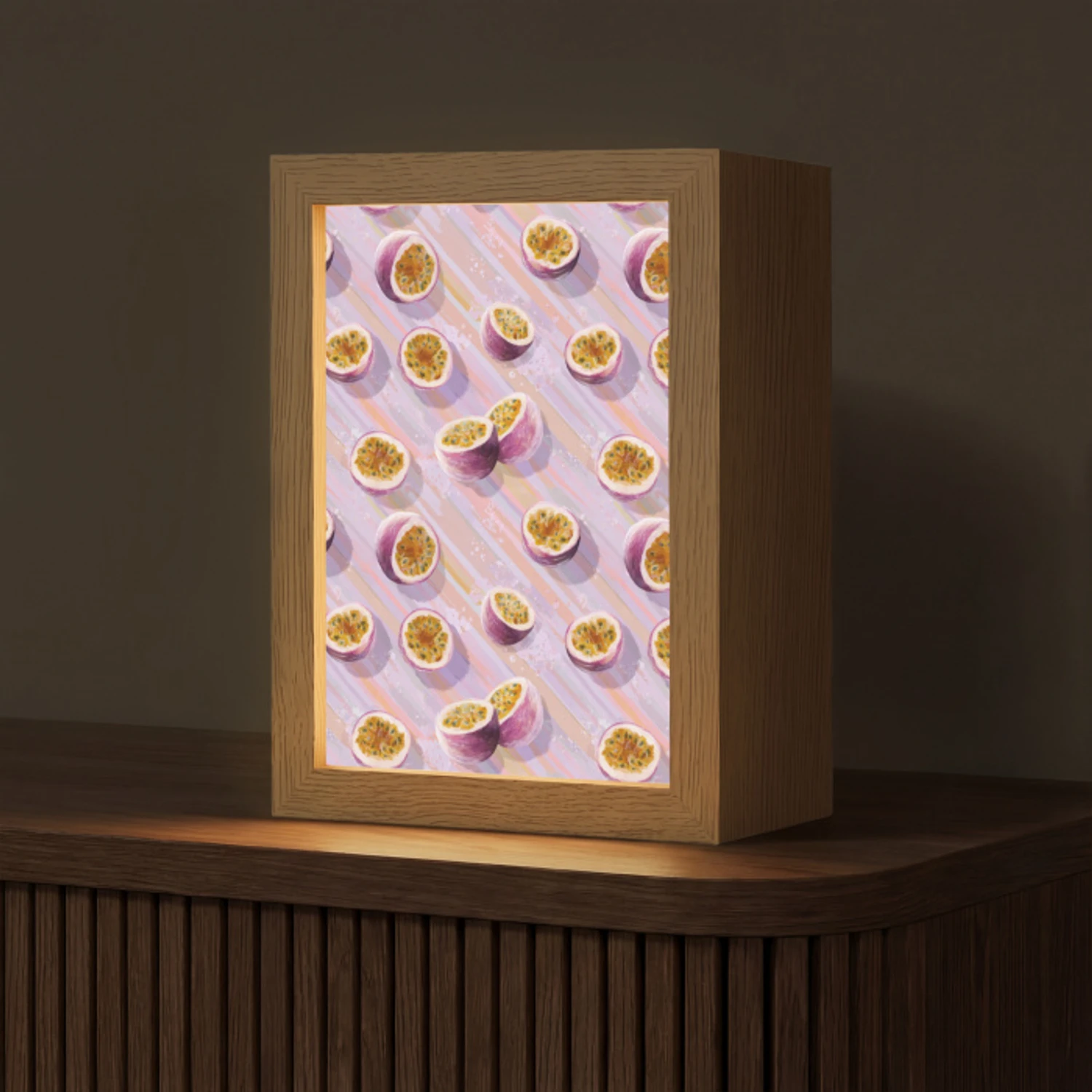 Passievrucht - Tropisch - Paars Light Box met kabel (Tafellamp) klein 925 -z3d_website
