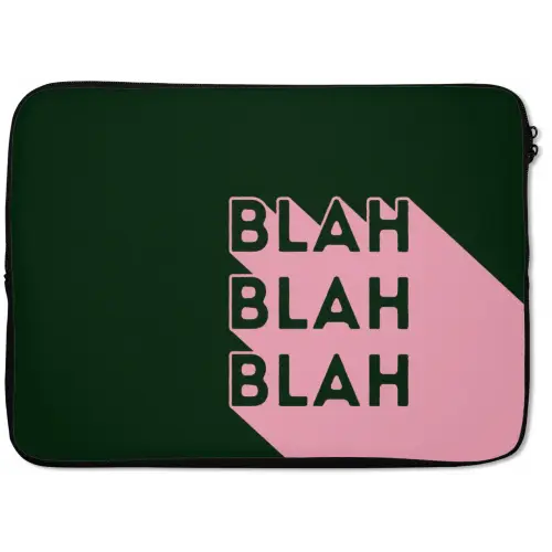 Donkergroen - Tekst - Schaduw - Grafisch laptophoes neopreen klein -zkaufland3dotto