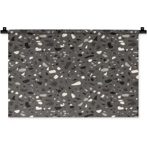 Terrazzo -  Patroon - Grijs Wandkleed katoen klein 269 -zz3d