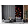Bloemen - Oranje - Roze - Zwart fotobehang vinyl groot -bank