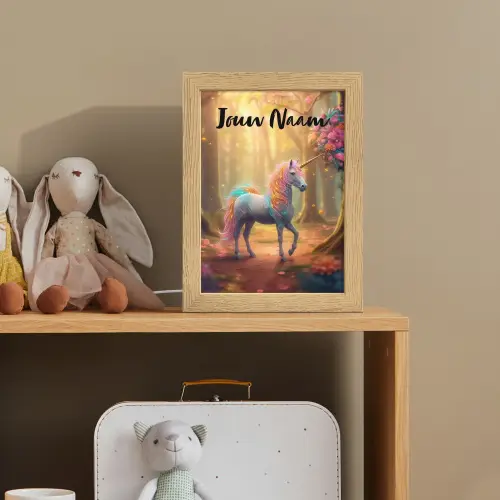 Eenhoorn - Bos - Kleurrijk - Bloemen - Meiden Light Box met kabel (Kinderlampje) klein -sfeer2_kind