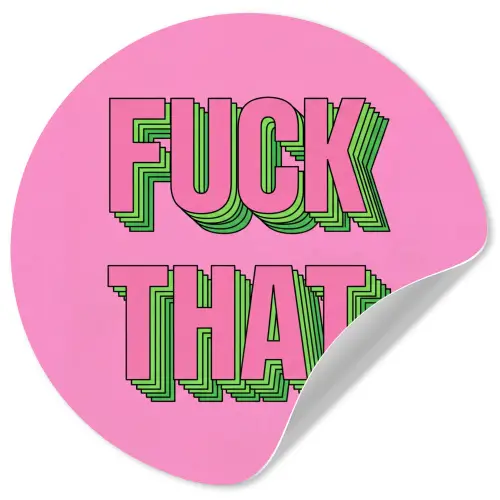 Tekst - Bold - Roze Wandcirkel behangsticker klein -3d