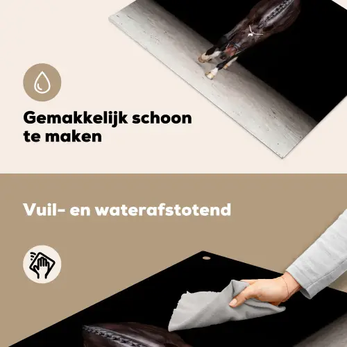 Paard - Modern - Portret Inductie beschemer met haakjes klein -ky-schoon-nl
