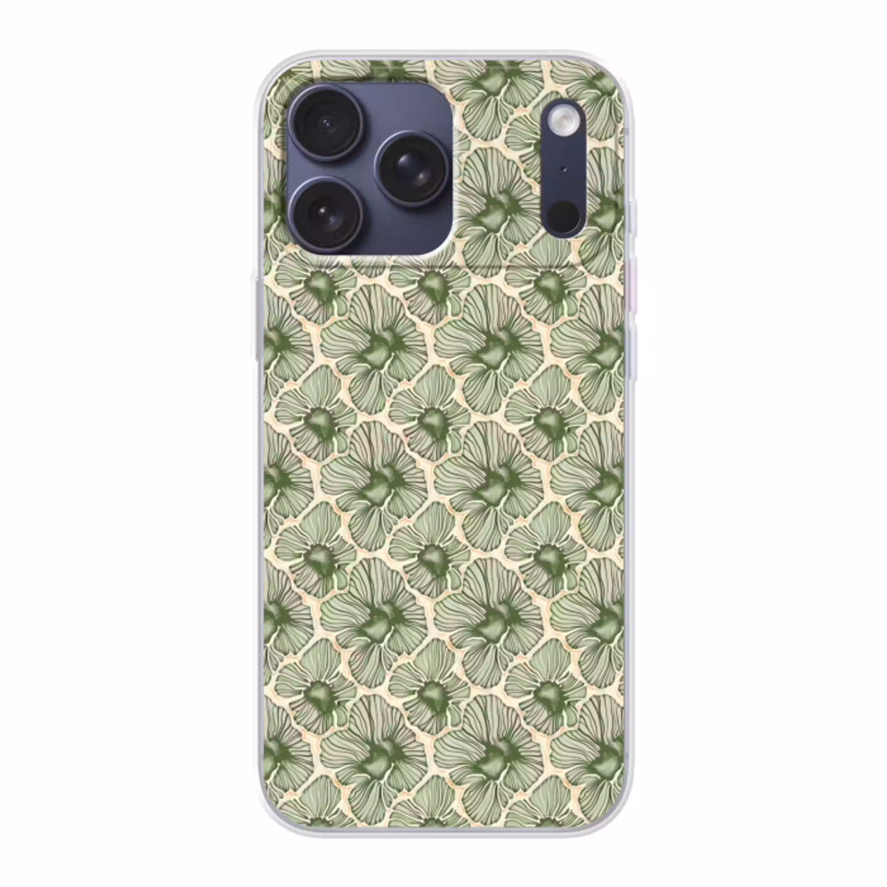Groen - Botanisch - Bloemen - Organisch - Patroon Telefoonhoesje iPhone 17 Pro Max klein 879 -3d