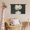Vrouw - Beige - hoed Wandkleed katoen klein -wsfeer5_kind