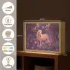 Paard - Bloemen - Paars - Vlinder Light Box met batterij (Wandlamp kind) middel -USP_websiteoverzichtNL