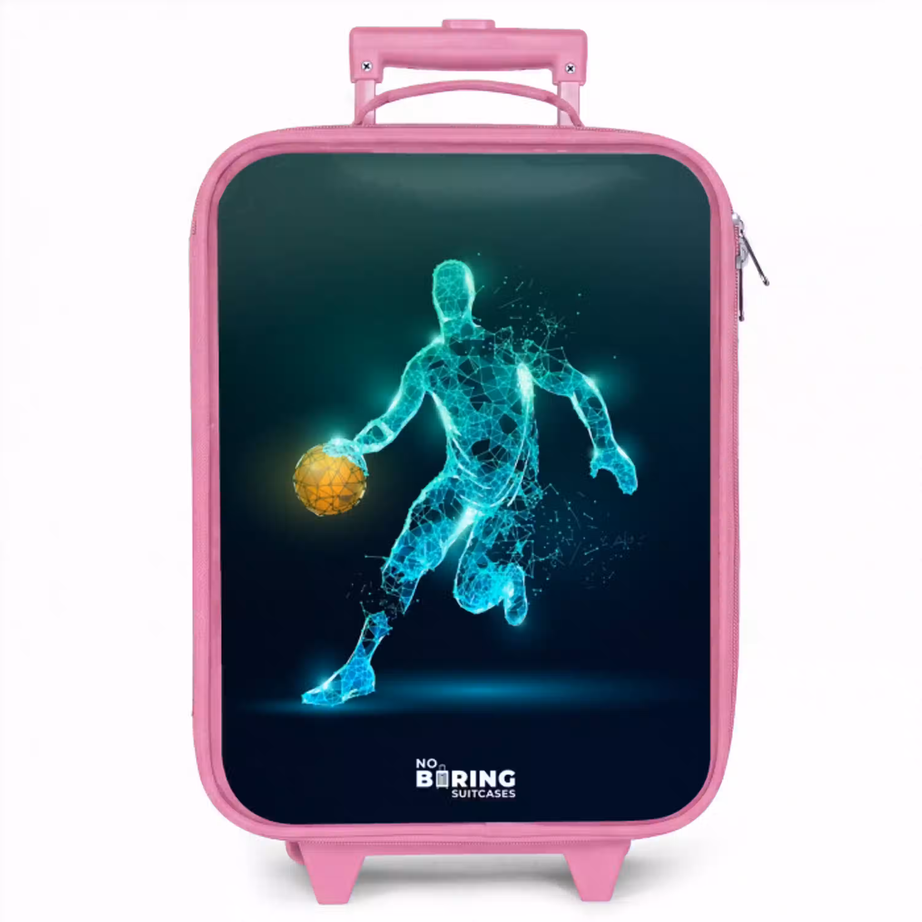 Basketbalspeler in neon dribbelactie Kinderkoffer - Roze klein -zzz_website3d