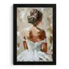 Vrouw - Verf - Abstract - Beige - Modern fotolijst zwart zonder passe partout klein -3d