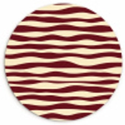 Golven - Rood - Patroon - Crème Wandcirkel kunststof plaat 5mm dik klein 188 -3d
